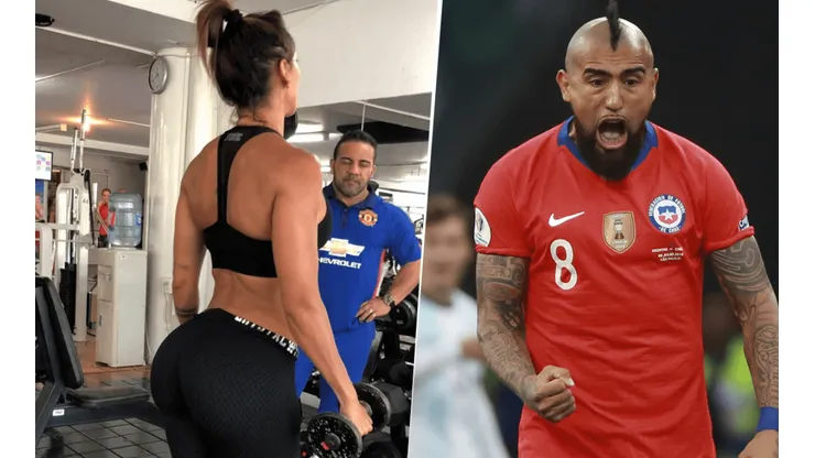 Foto de Arturo Vidal y su pareja.