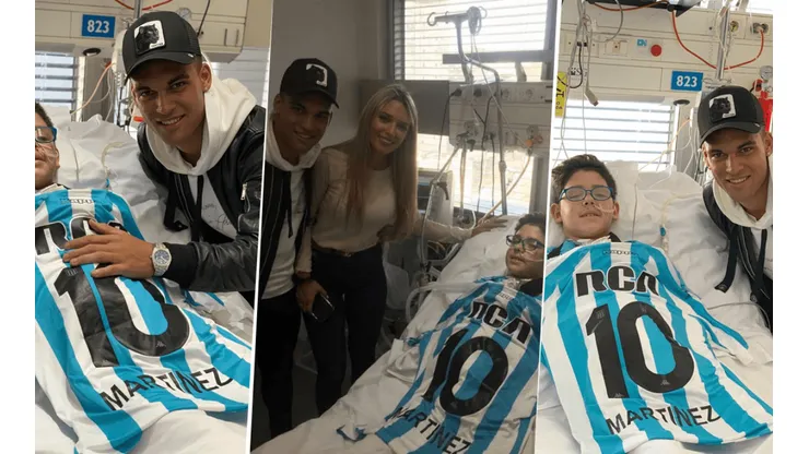 Foto de Lautaro Martínez y el nene.