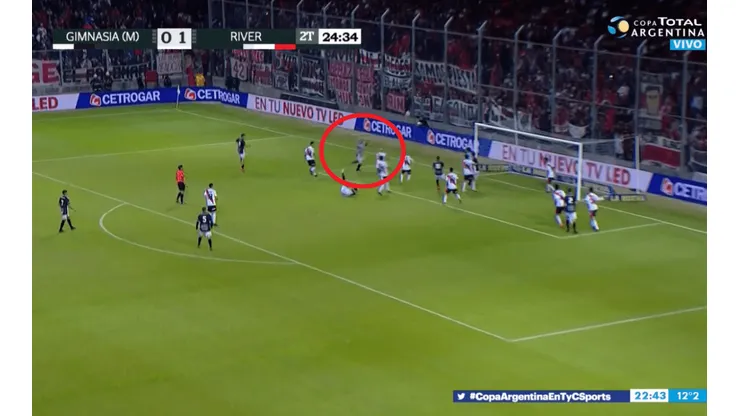 Gimnasia de Mendoza lo empató de cabeza en el mejor momento de River