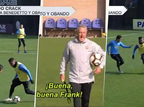 Prendido fuego: Frank Fabra, a puro lujo en el entrenamiento de Boca