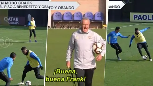 Prendido fuego: Frank Fabra, a puro lujo en el entrenamiento de Boca
