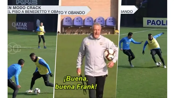 Prendido fuego: Frank Fabra, a puro lujo en el entrenamiento de Boca