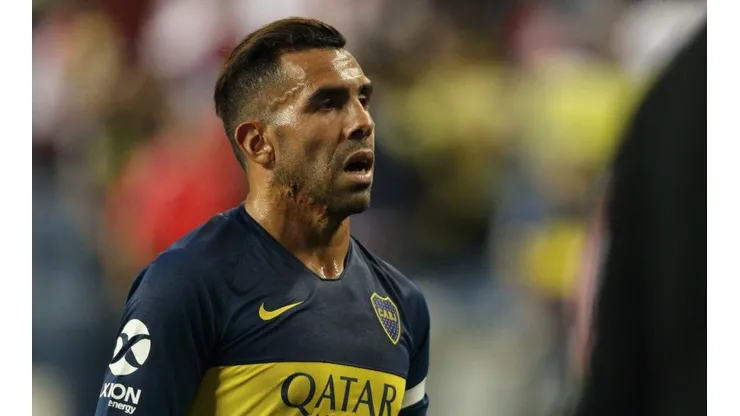 Carlos Tevez durante un partido de pretemporada.