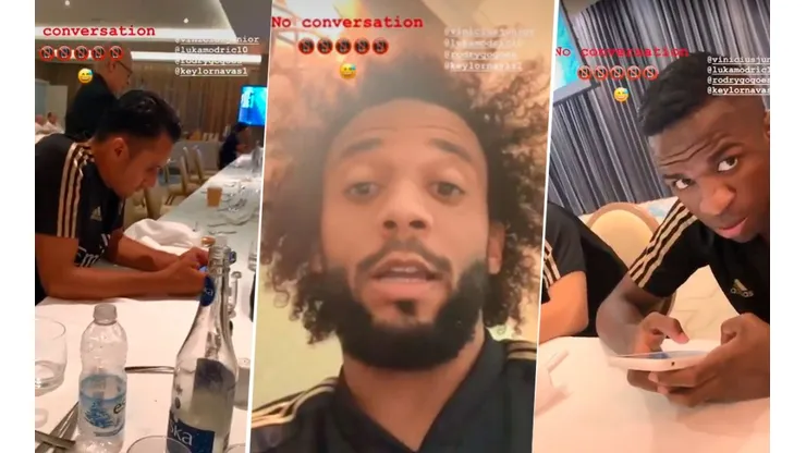 El trolleo de Marcelo a Keylor Navas, Modric, Vinicius y Rodrigo en plena cena del Real Madrid