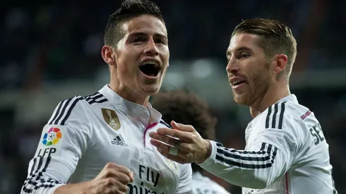 Ramos y James Rodríguez en épocas donde ambos vestían de blanco.