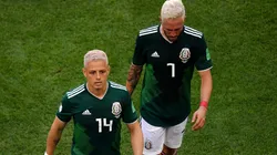 Chicharito Hernández y Layún, durante el Mundial de Rusia 2018. (Foto: Getty)