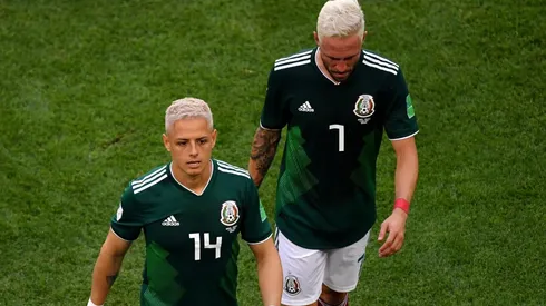 Chicharito Hernández y Layún, durante el Mundial de Rusia 2018. (Foto: Getty)