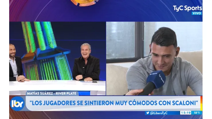 Matías Suárez hizo reír a todos: "Que Gallardo no escuche la nota porque me mata"