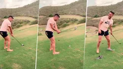 Lo tuyo es el fútbol, Tigre: Falcao subió un video jugando golf y no le fue nada bien