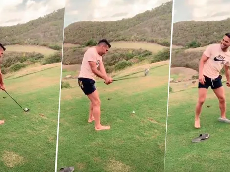 Lo tuyo es el fútbol, Tigre: Falcao subió un video jugando golf y no le fue nada bien