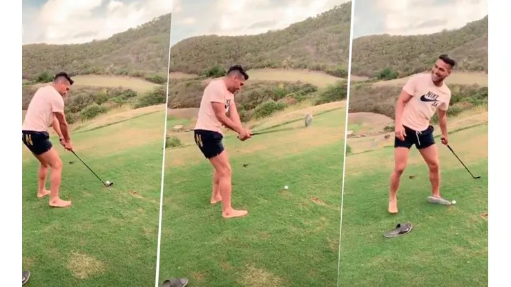Lo tuyo es el fútbol, Tigre: Falcao subió un video jugando golf y no le fue nada bien
