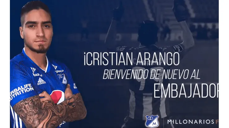 Las cifras con las que regresa Cristian Arango a Millonarios