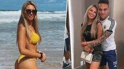 Bien pegaditos y besándose en el mar: la foto de Agus Gandolfo con Lautaro Martínez