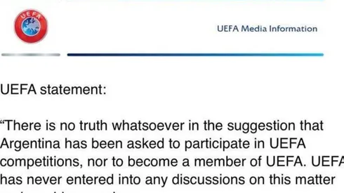 El comunicado oficial de UEFA sobre los rumores que lo vinculan con la Selección Argentina