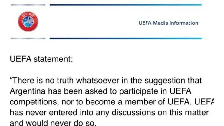 El comunicado oficial de UEFA sobre los rumores que lo vinculan con la Selección Argentina