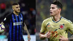 Mauro Icardi y James Rodríguez, pretendidos por el Atlético de Madrid.
