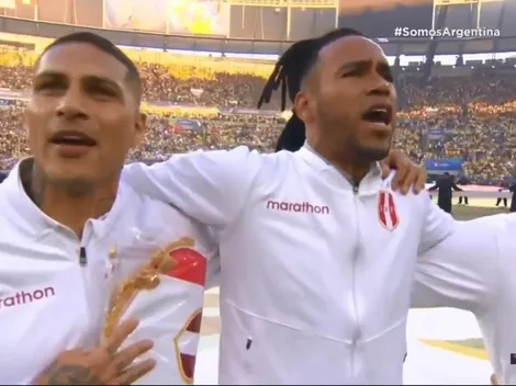 Con un Paolo emocionado a la cabeza, los jugadores de Perú cantaron el himno de manera conmovedora
