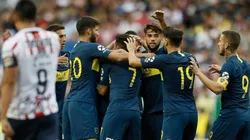 El festejo de los jugadores de Boca.