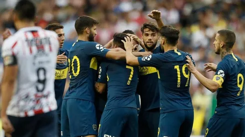 El festejo de los jugadores de Boca.