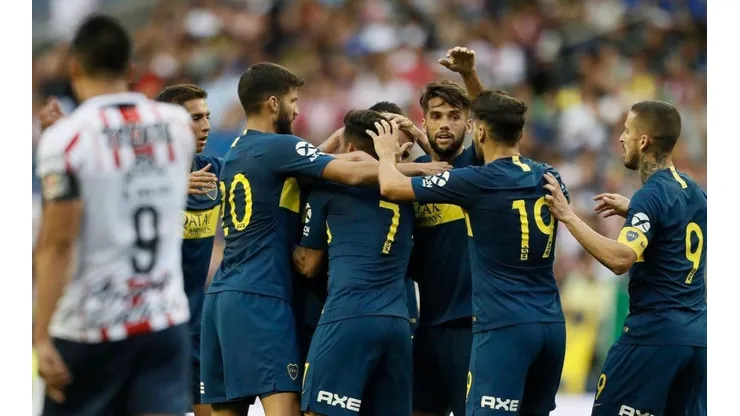 El festejo de los jugadores de Boca.