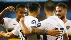 Boca Juniors celebrando un gol ante América
