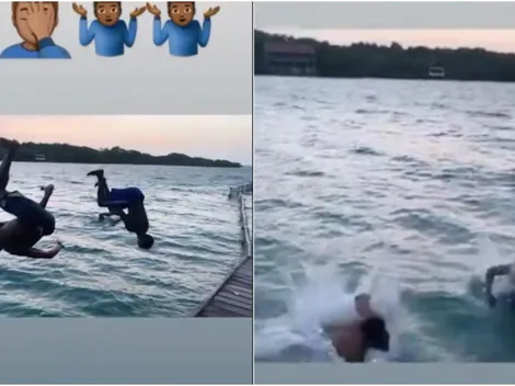 ¡Es un niño! Las infantiles vacaciones que vive Yerry Mina en Islas del Rosario