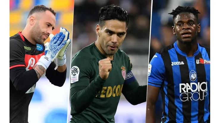 Ospina, Falcao y Duván, con sus equipos de Europa. (Getty)