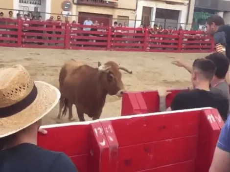 Se burlaba del toro y el animal, en modo diabólico, le metió un cabezazo hermoso