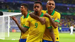 El festejo de los jugadores brasileños.