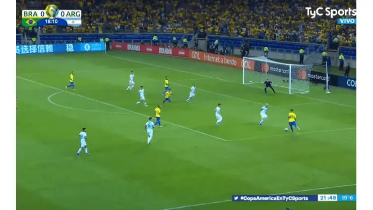 El primer gol del partido.