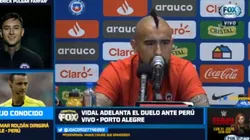 Arturo Vidal en rueda de prensa refiriéndose a la situación de William Tesillo.