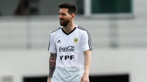 Messi en el entrenamiento de la Selección Argentina. (Getty)