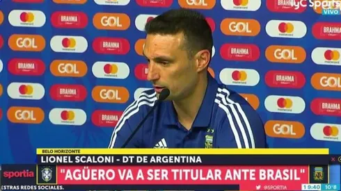 Lionel Scaloni en conferencia de prensa.