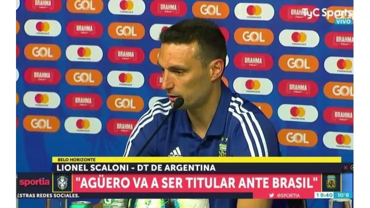 Lionel Scaloni en conferencia de prensa.