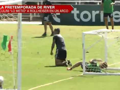 Zuculini, el samurai: le pegó una patada criminal a Rollheiser y lo metió adentro del arco