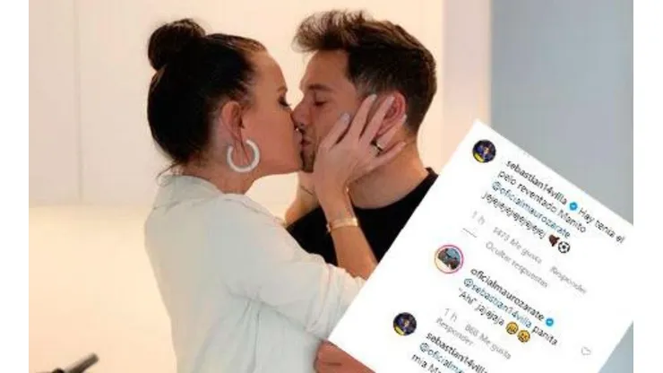 Zárate metió foto con su mujer, Villa lo quiso trollear y terminó humillado frente a todos
