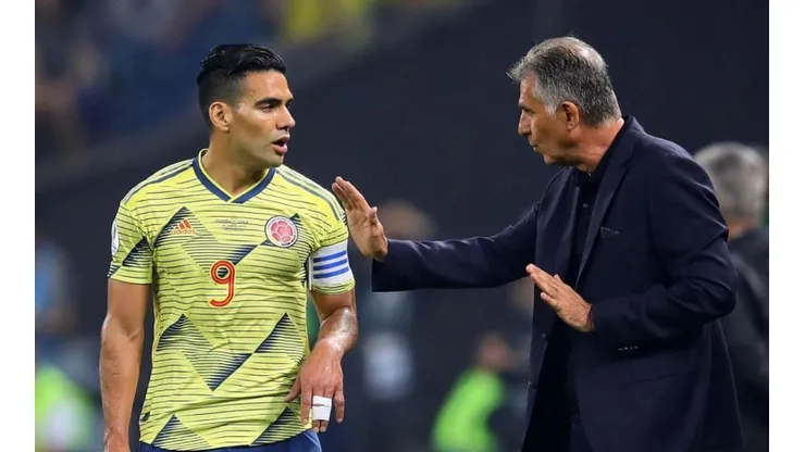 Carlos Queiroz y Radamel Falcao en la Copa América 2019.
