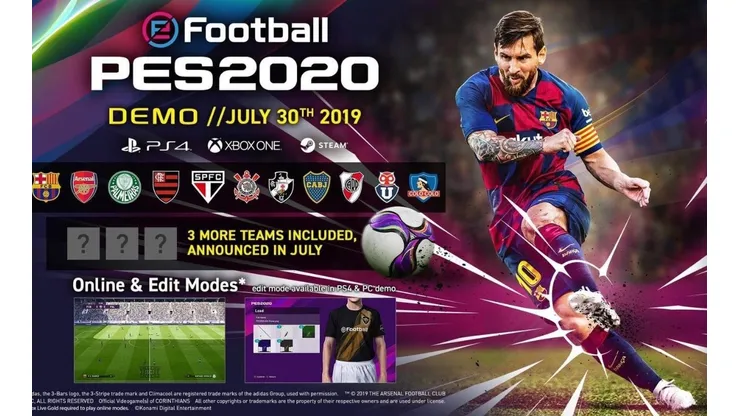 PES 2020: fecha de lanzamiento de la Demo confirmada ¡Boca, River y Barcelona entre los equipos que podrás probar!