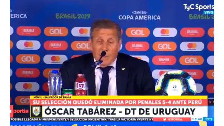 Tabárez perdió 3 - 0 contra Perú en Venezuela 2007.