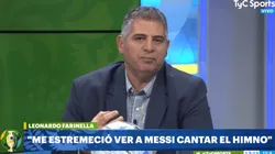 Farinella contó cuál fue su reacción al ver a Messi cantar el himno y Twitter explotó