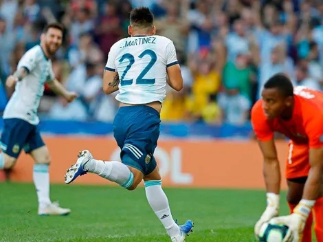 ¿Real o fake? El fotón de Lautaro Martínez con una bandera que tenía un mensaje para Messi