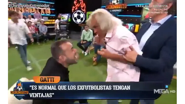 Lo tuvieron que frenar: el Loco Gatti casi se va a las piñas en la televisión española