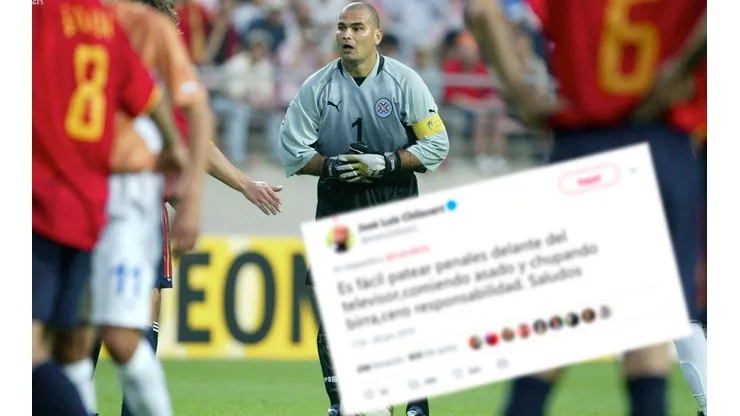 Chilavert y un tuit troleando a un 'hater'.
