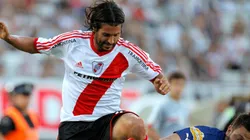 Alejandro Domínguez con la camiseta de River Plate.