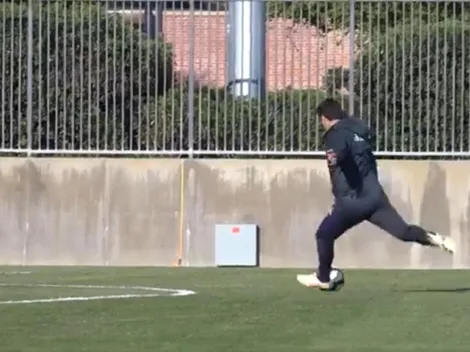 Mirá esa pegada: la cuenta oficial de River subió un video de Gallardo entrenando a sus arqueros