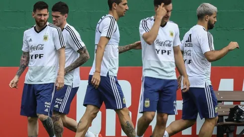 Argentina entrenando en Río de Janeiro.