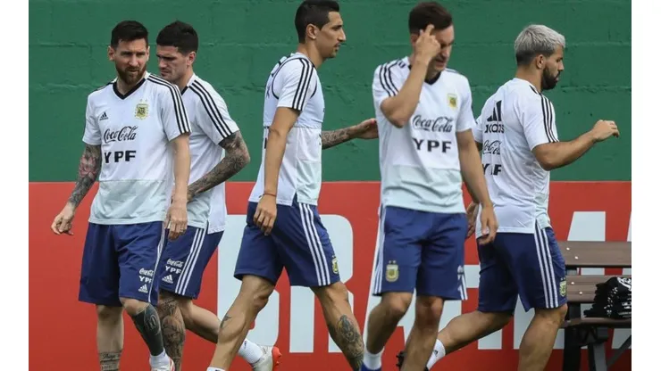 Argentina entrenando en Río de Janeiro.
