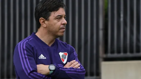 Marcelo Gallardo en el entrenamiento de River.