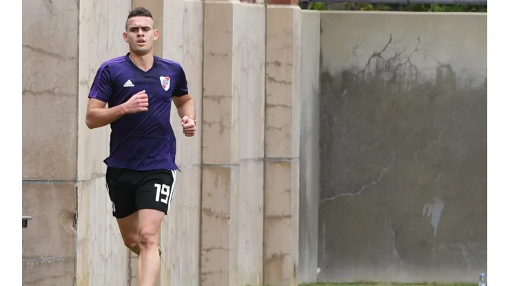 Borré trabajando en la pretemporada de River.