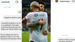 Viral en Twitter: le habló borracho a Messi y Agüero en Instagram y la rompió toda